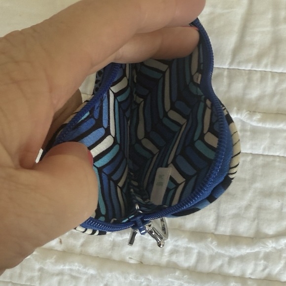 2 Vera Bradley Coin Purses BLUE BAYOU & Half Moon Retro Prep Plaid Floral - Picture 3 of 9